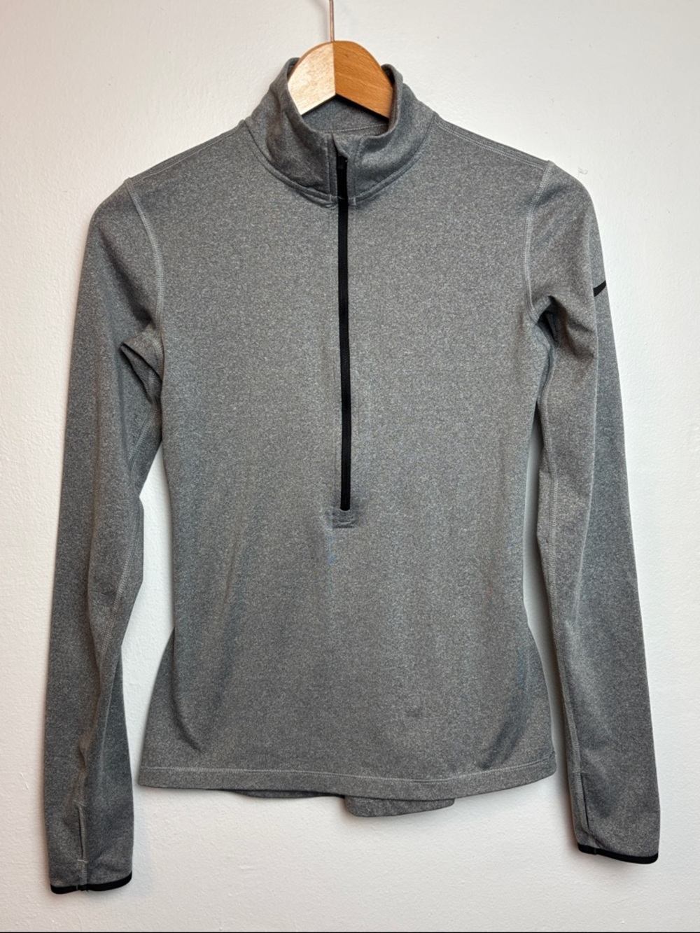 Nike Women’s Small Pro Hyperwarm Fitted Half-Zip 3.0 Heathered Gray